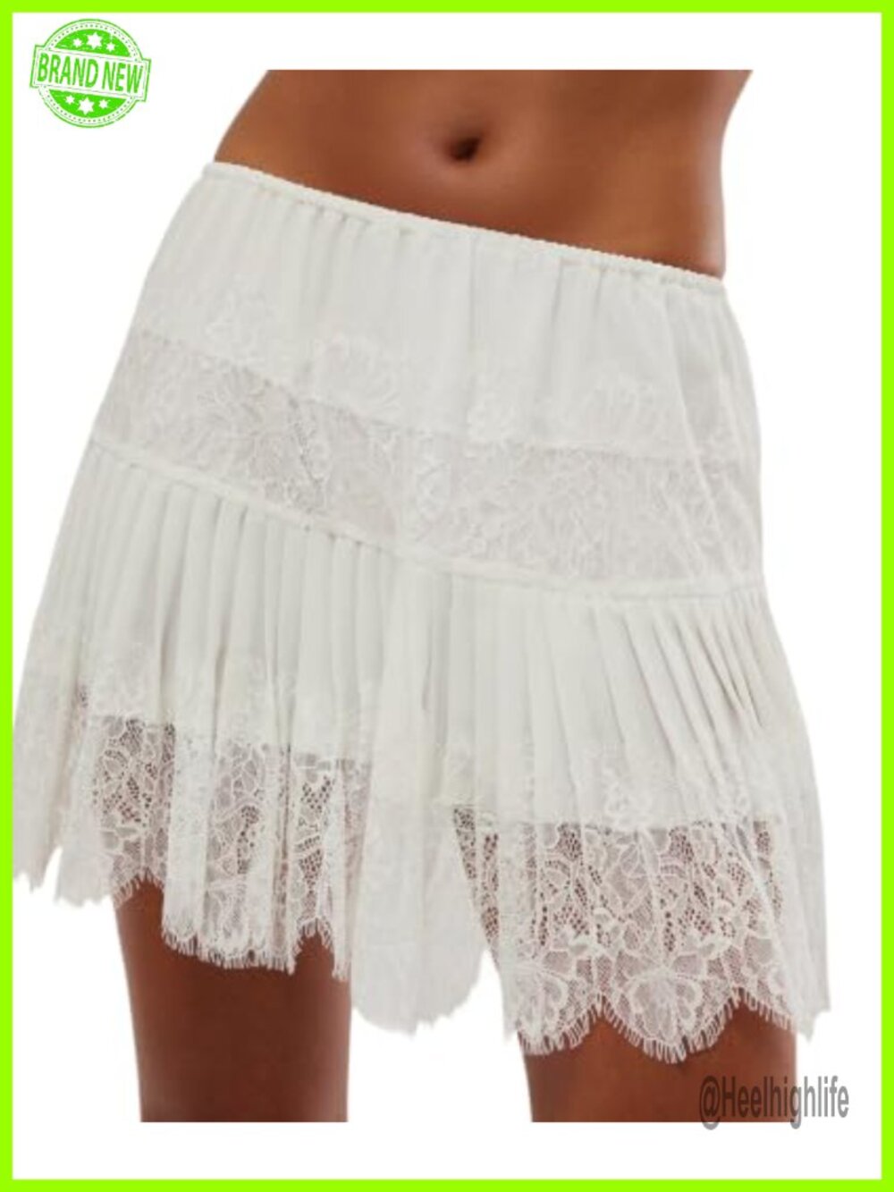 Women Y2K Lace Mini Skirt Ruffle Layered Flowy Half Slip A-Line Underskirt